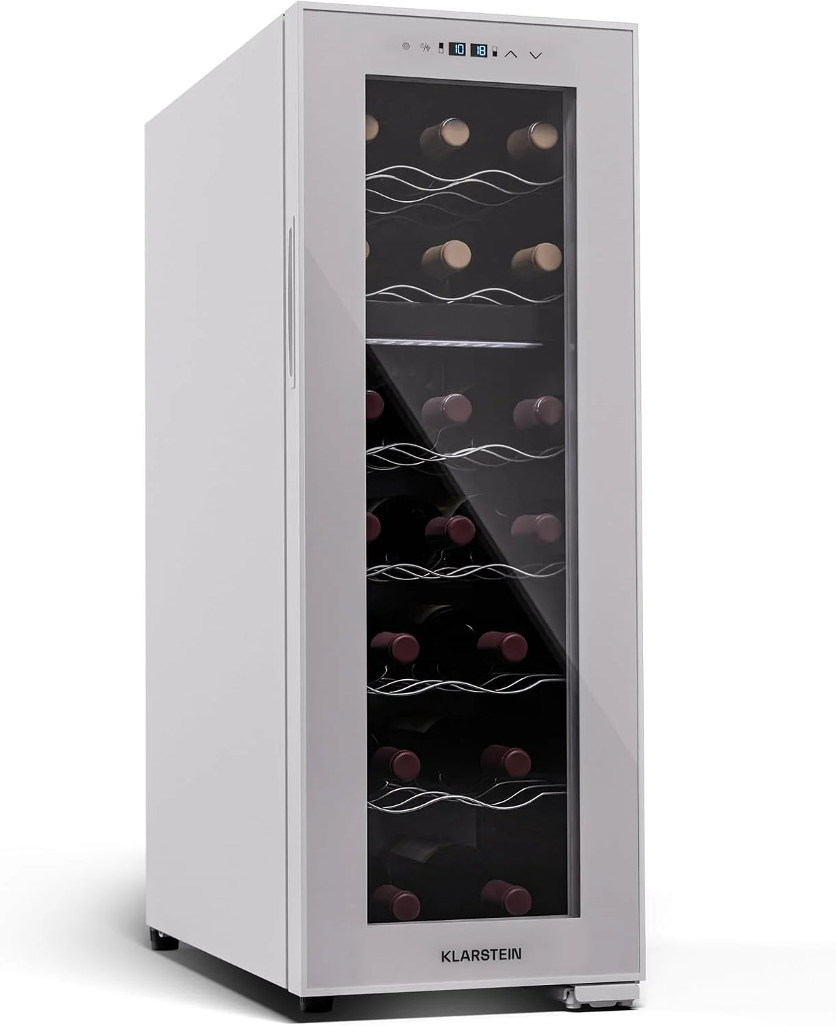 Klarstein Wolnostojąca chłodziarka do wina, lodówka na napoje, dwustrefowa lodówka do wina, prosecco i butelki do piwa, lodówka na wino ze szklanymi drzwiami, do wewnątrz i na zewnątrz bar lodówka i