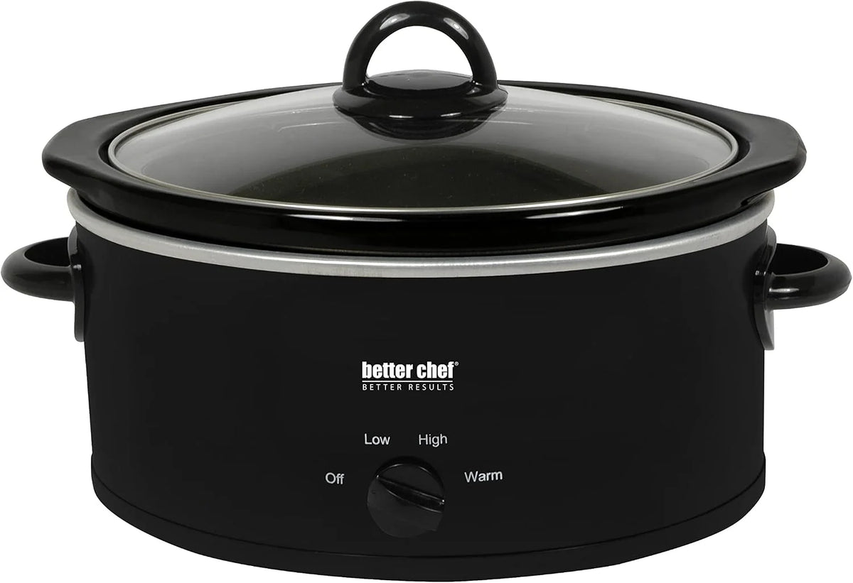 Better Chef Owalny wolnowar | 3 l | 3 ustawienia temperatury | uchwyty boczne | szklana pokrywa | wkład z kamionki emaliowanej