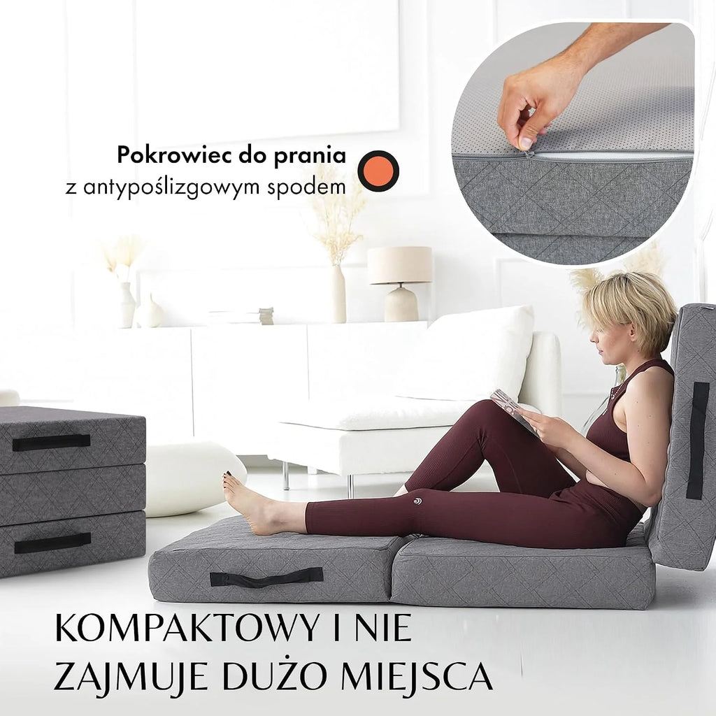Materac składany 75x195 cm, 14 cm – wygodny materac dla gości, składany
