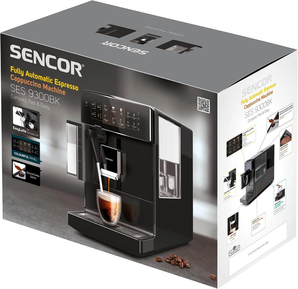 Sencor Automatyczny ekspres do kawy espresso i cappuccino SES 9300BK