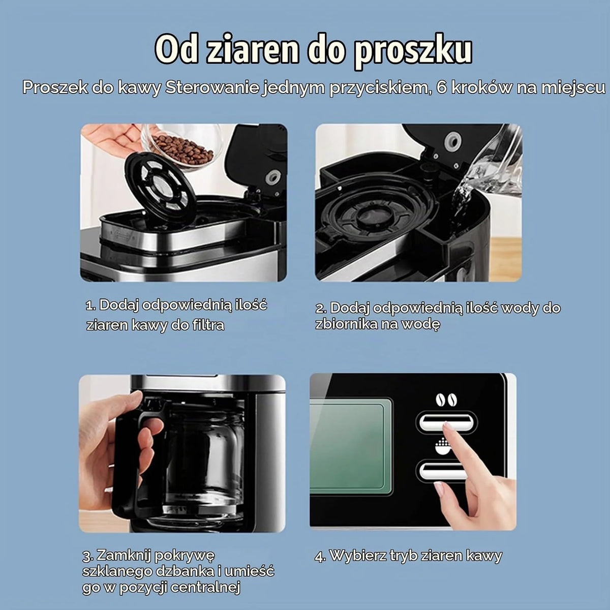 SENECESLI W Pełni Automatyczny Ekspres do Kawy z Wbudowanym Młynkiem żarnowym, 8 Filiżanek, Programowalnym Timerem na 24 Godziny, funkcją Utrzymywania Ciepła, Ekspresem do Kawy (wtyczka UE)