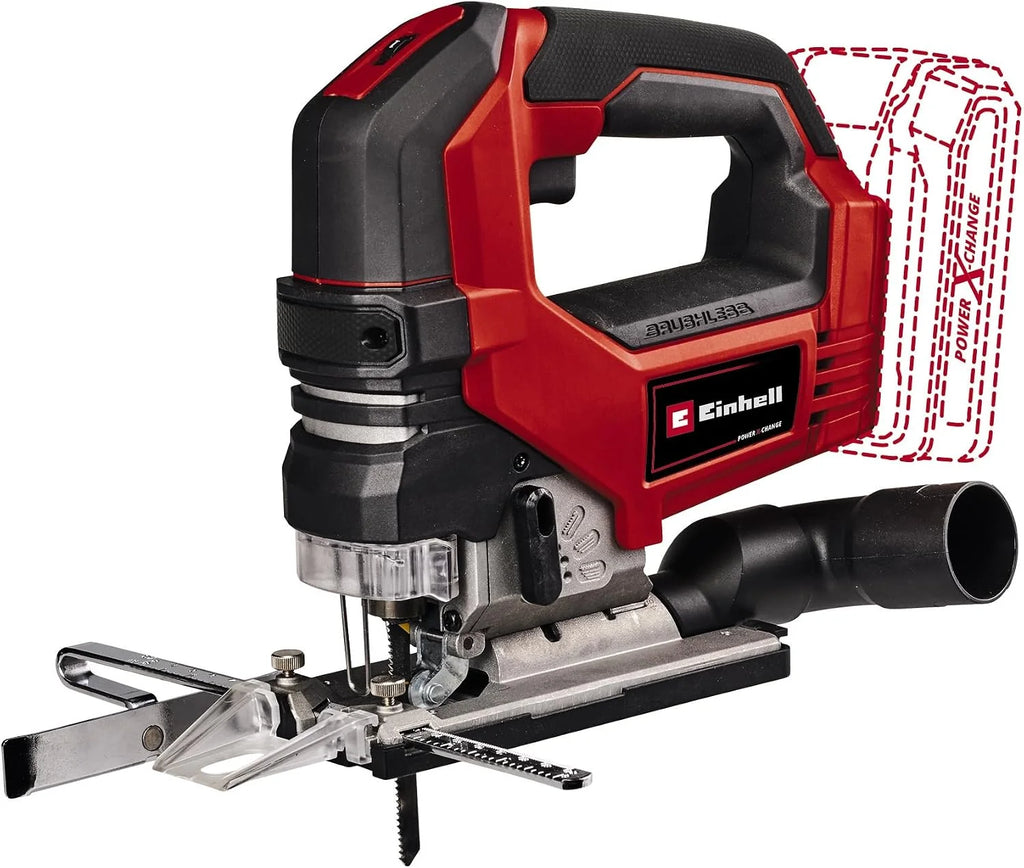 Einhell Profesjonalna wyrzynarka akumulatorowa TP-JS 18/135 Li BL Power X-Change (18 V, głębokość cięcia 135 mm w drewnie, wysokość skoku 26 mm, silnik bezwęglowy, z ostrzem, bez akumulatora)