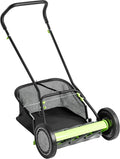 Earthwise 918-18EWG kosiarka bębnowa, 18", z koszem na trawę z 9 nożami, czarna