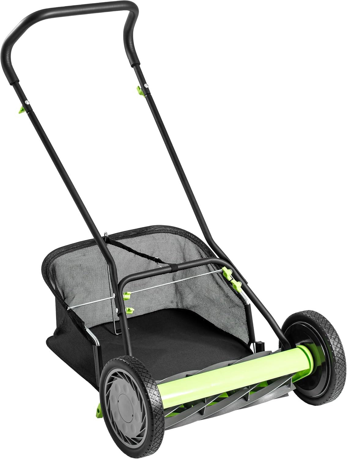 Earthwise 918-18EWG kosiarka bębnowa, 18", z koszem na trawę z 9 nożami, czarna