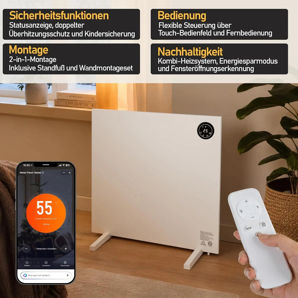 Ogrzewanie na podczerwień 750 W z termostatem i pilotem zdalnego