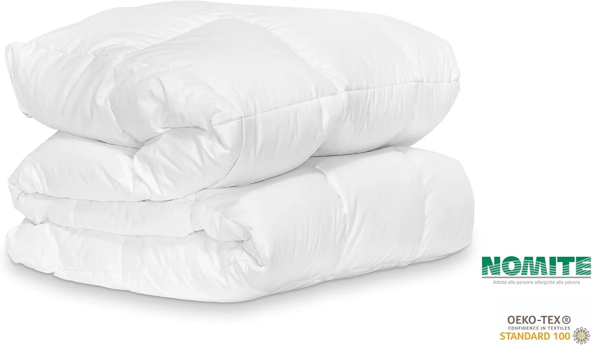 Zenoni & Colombi |Kołdra puchowa, bardzo ciepła kołdra zimowa, klasa ciepła 5, 90% puch gęsi, 10% pierze, waga wypełnienia: 310 g/mq, 100% bawełna, wyprodukowano we Włoszech (250 x 200 cm)