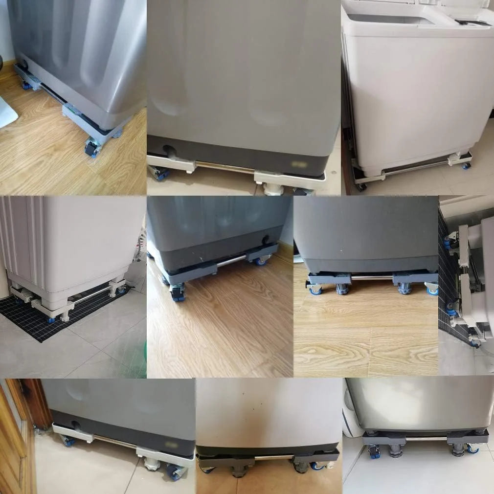 Teles Frid Wózek z kółkami, 45-65 cm, pralka i zmywarka, szary pedel do kostkarki do lodu i chłodziarki do wina, 4 nogi i 4 kółka