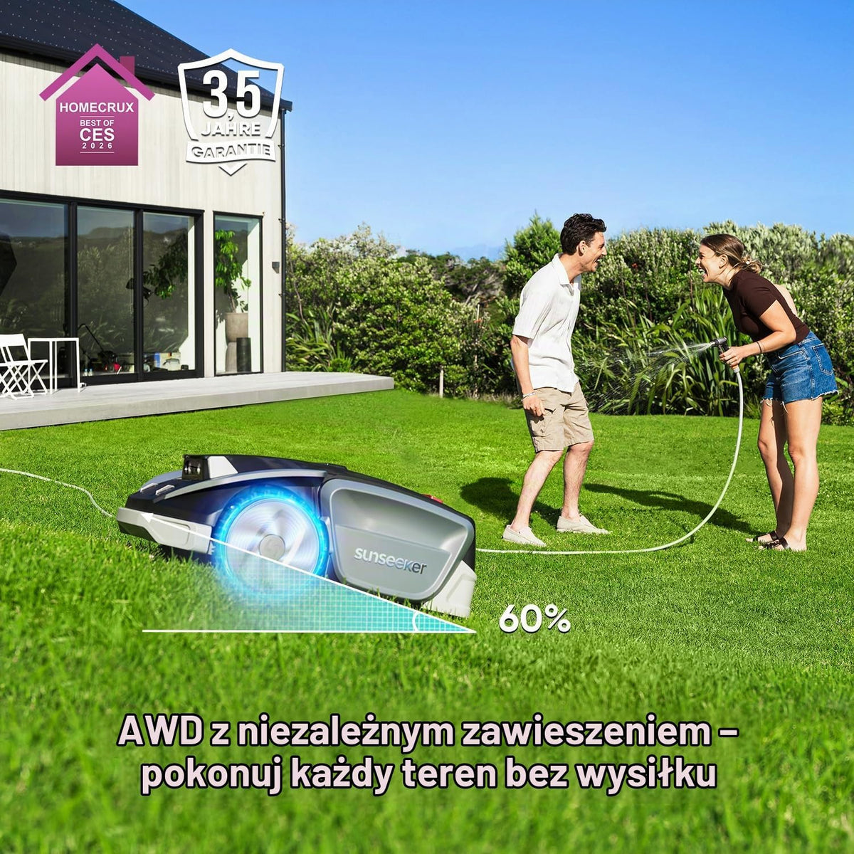 Sunseeker S5 AWD robot koszący bez kabla ograniczającego, 1600 m², kosiarka