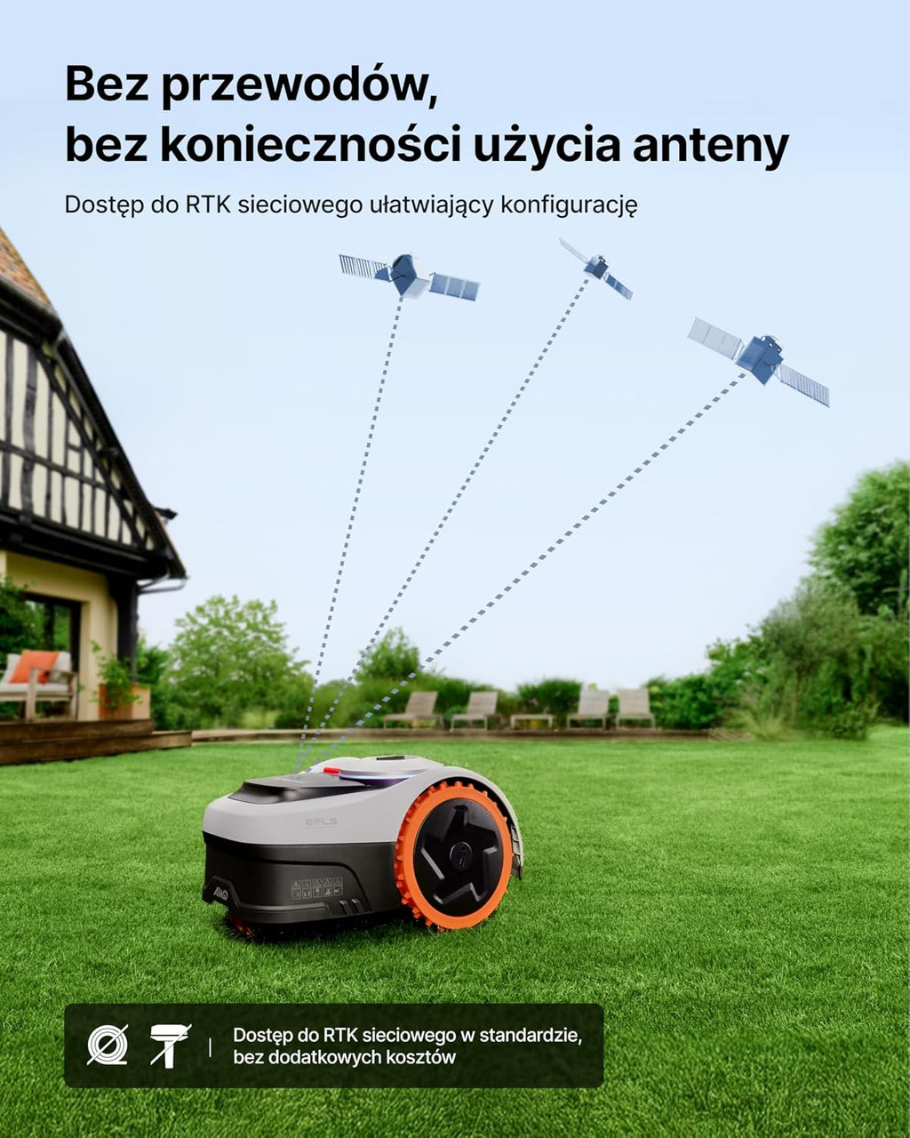 Segway Navimow i205 AWD Robot koszący, napęd na wszystkie koła umożliwiający koszenie na zboczu o nachyleniu do 45%, EFLS NRTK + Vision, automatyczne mapowanie, bez konieczności użycia anteny RTK