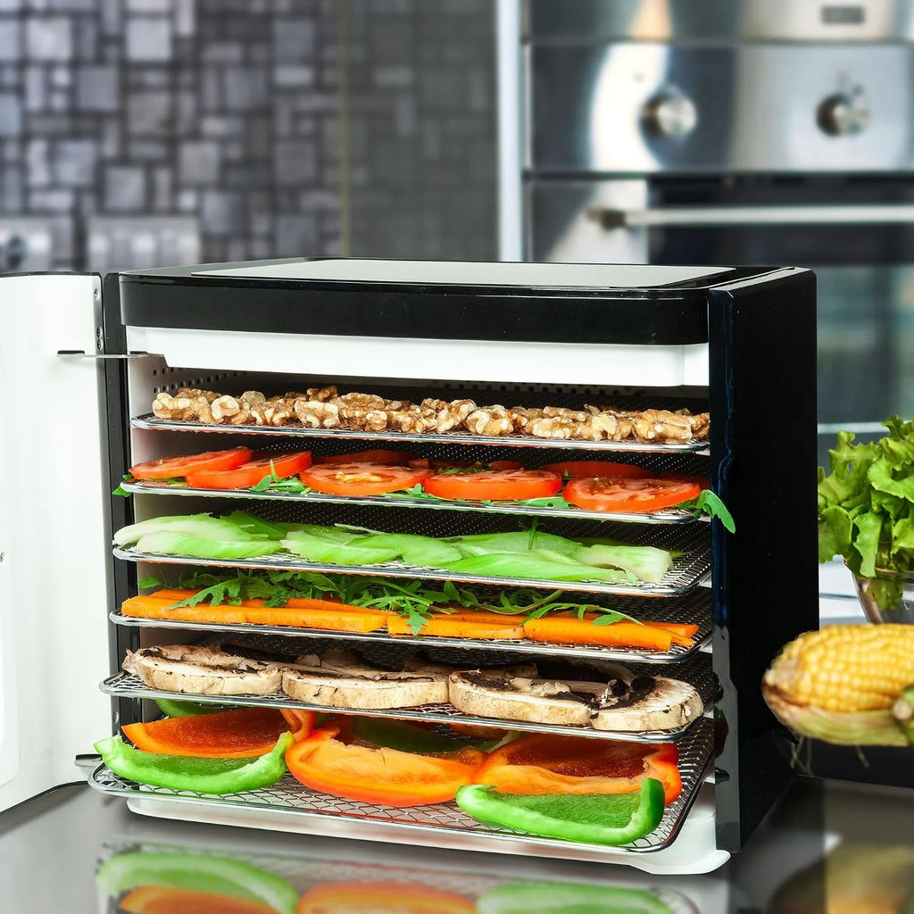 Nebula Dehydrator żywności z 6 tacami ze stali nierdzewnej, Sterowanie dotykowe LED, Regulowana temperatura 35-70C, 48-godzinny timer, Suszarka do żywności dla, Owoce, Veg, Mięso, Grzyby, Zioła