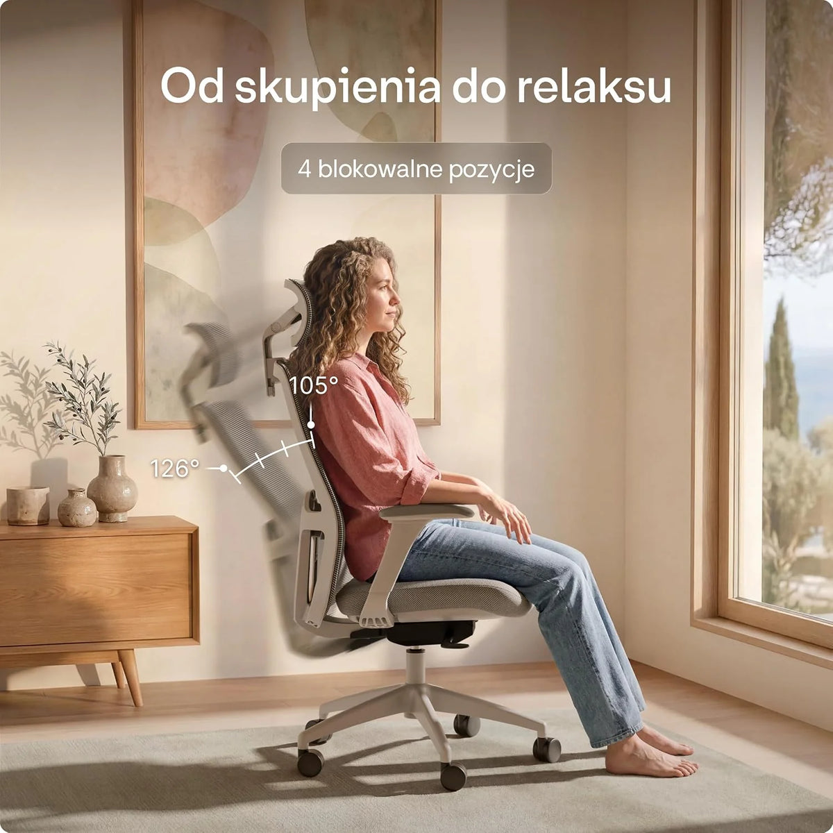 Desktronic Regulowane, ergonomiczne krzesło biurowe | krzesło do biurka z podparciem okolic lędźwiowych, regulacja wysokości – zaprojektowane z myślą o europejskim ciele – oddychająca tkanina