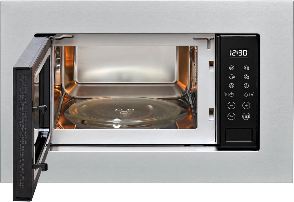 Indesit MWI 120 GX.1 kuchenka mikrofalowa do zabudowy z grillem 20 l, maksymalna moc kuchenki mikrofalowej 800 W, moc grilla 1000 W. bezpieczeństwo dzieci, push and go, automatyczne gotowanie