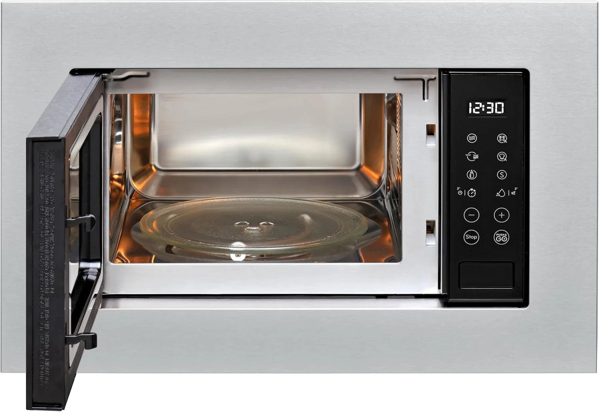 Indesit MWI 120 GX.1 kuchenka mikrofalowa do zabudowy z grillem 20 l, maksymalna moc kuchenki mikrofalowej 800 W, moc grilla 1000 W. bezpieczeństwo dzieci, push and go, automatyczne gotowanie