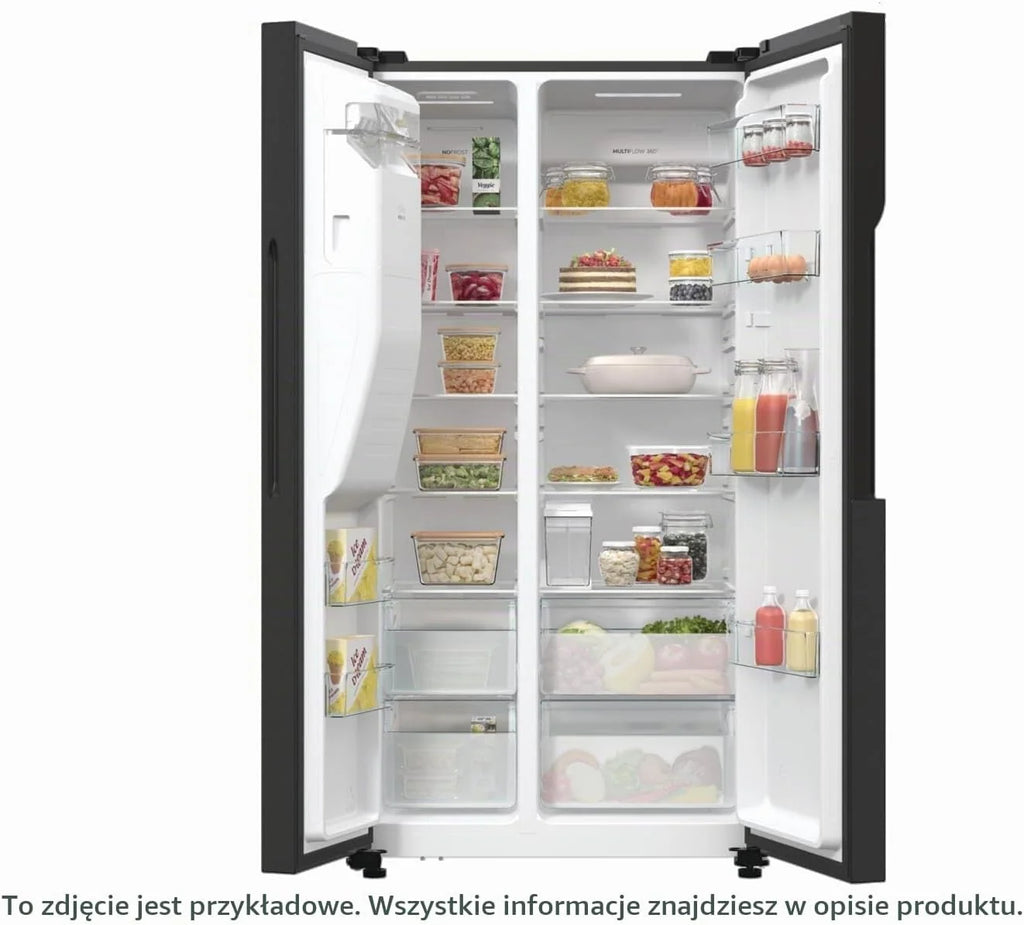 Gorenje NRR9185ESBXL Side by Side lodówko-zamrażarka, stal nierdzewna, kolor czarny