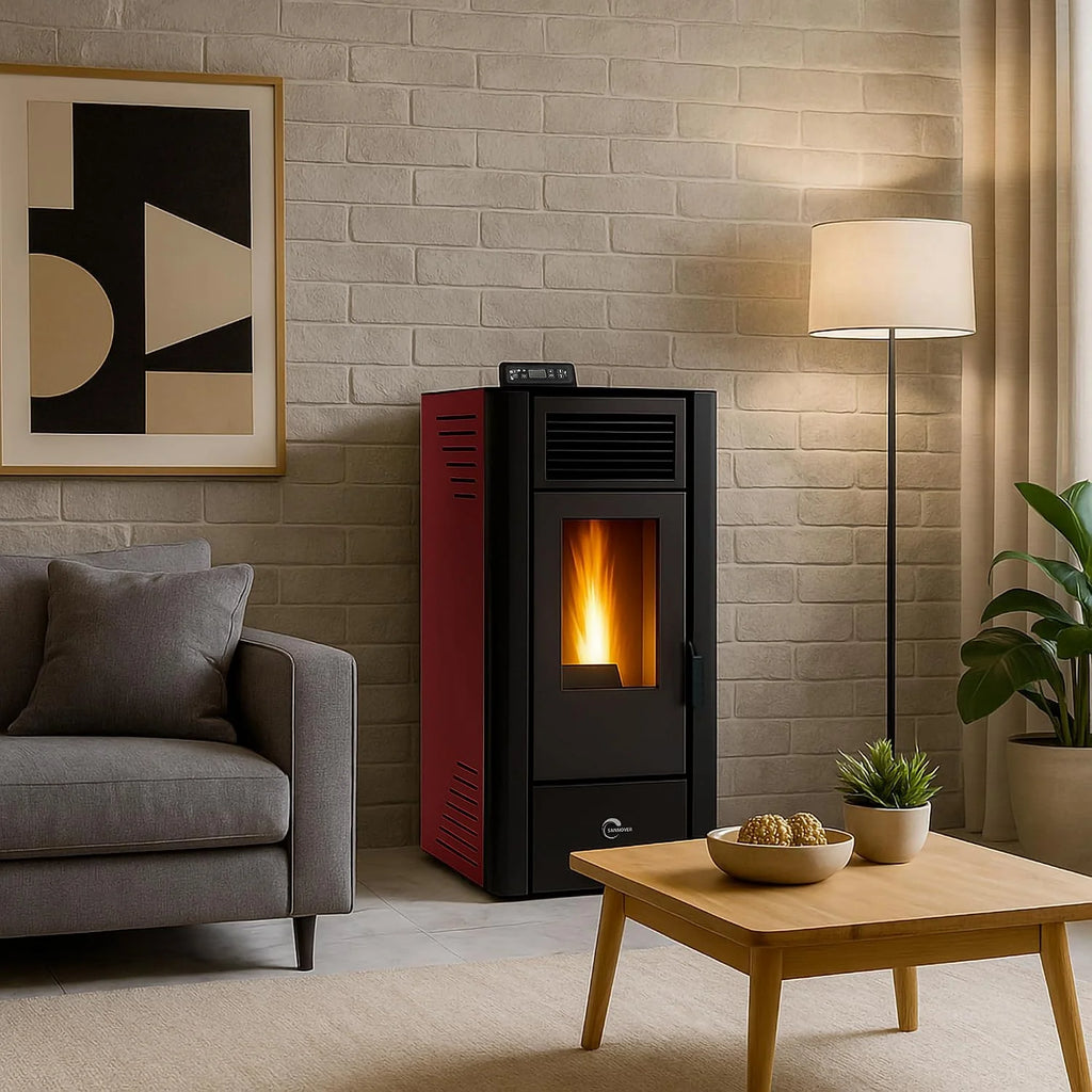 Piec na pellet powietrzny Anita 11,6 kW Bordeaux Sannover