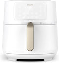 Philips Frytkownica beztłuszczowa Ovi XXL z serii 5000, 7,2 l (1,4 kg) - 6 porcji, 16 w 1, połączenie Wi-Fi, 90% mniej tłuszczu dzięki technologii Rapid Air, aplikacja HomeID. Biała (HD9285/00)