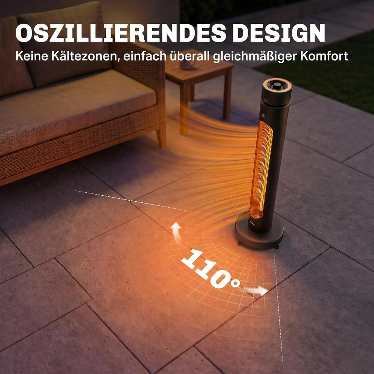 Outsunny Promiennik podczerwieni 2000 W z włókna węglowego promiennik