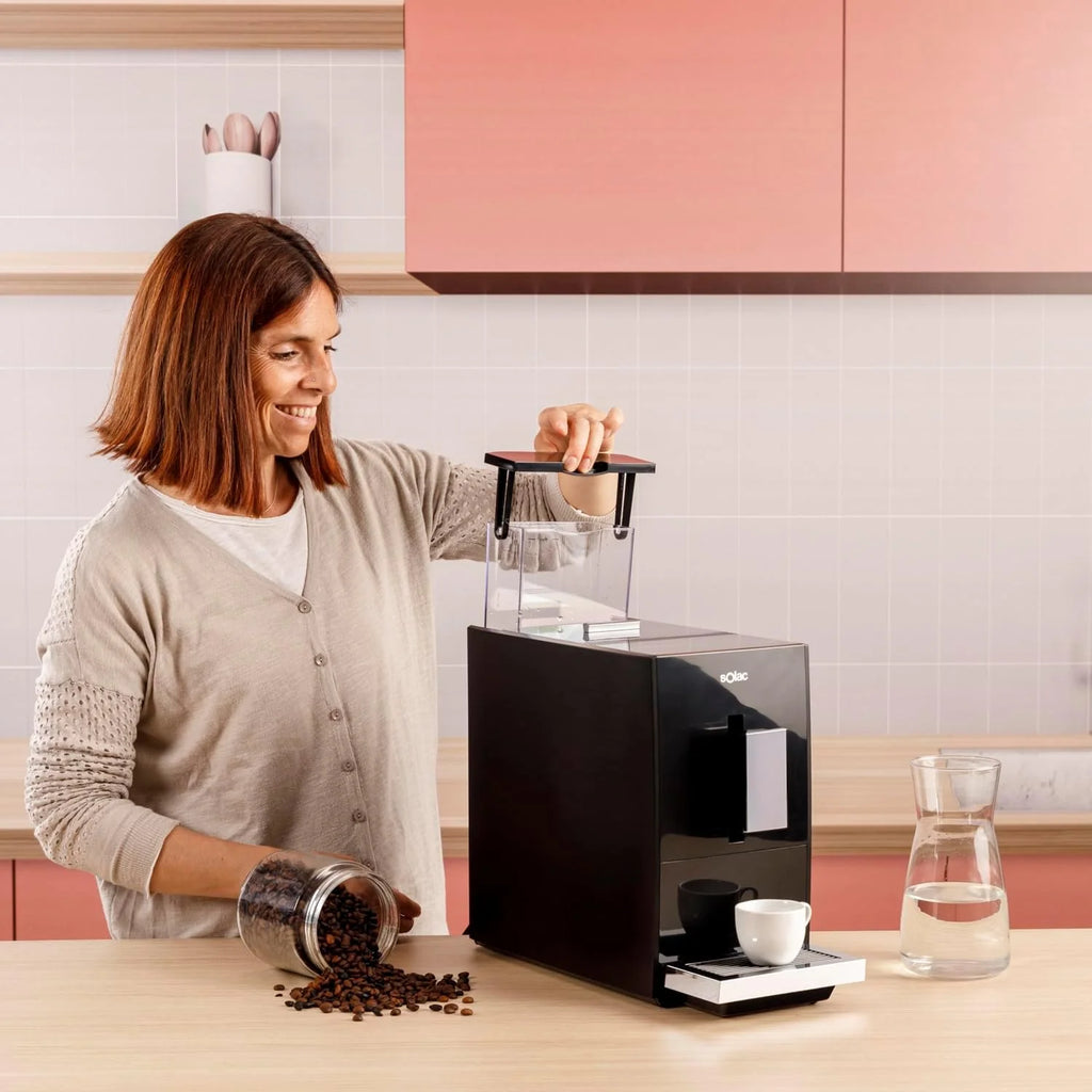 Solac - Super automatyczny ekspres do kawy 1350 W | 19 barów | Espresso i Latte | 4 Predefiniowane menu | Wyświetlacz cyfrowy | Automatyczne czyszczenie | Kawa z wbudowanym młynkiem | Ogrzewanie