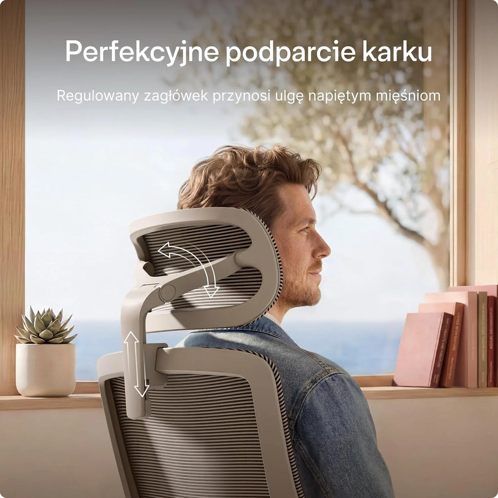 Desktronic Regulowane, ergonomiczne krzesło biurowe | krzesło do biurka z podparciem okolic lędźwiowych, regulacja wysokości – zaprojektowane z myślą o europejskim ciele – oddychająca tkanina