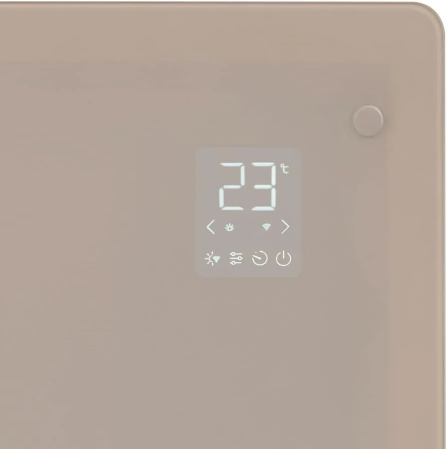 VONROC Luksusowy grzejnik elektryczny – grzejnik konwektorowy ze szklanym panelem – 1000 W/2000 W – ogrzewa pomieszczenia do 24 m² – sterowanie zarówno za pomocą aplikacji (Wi-Fi), jak i ręcznie