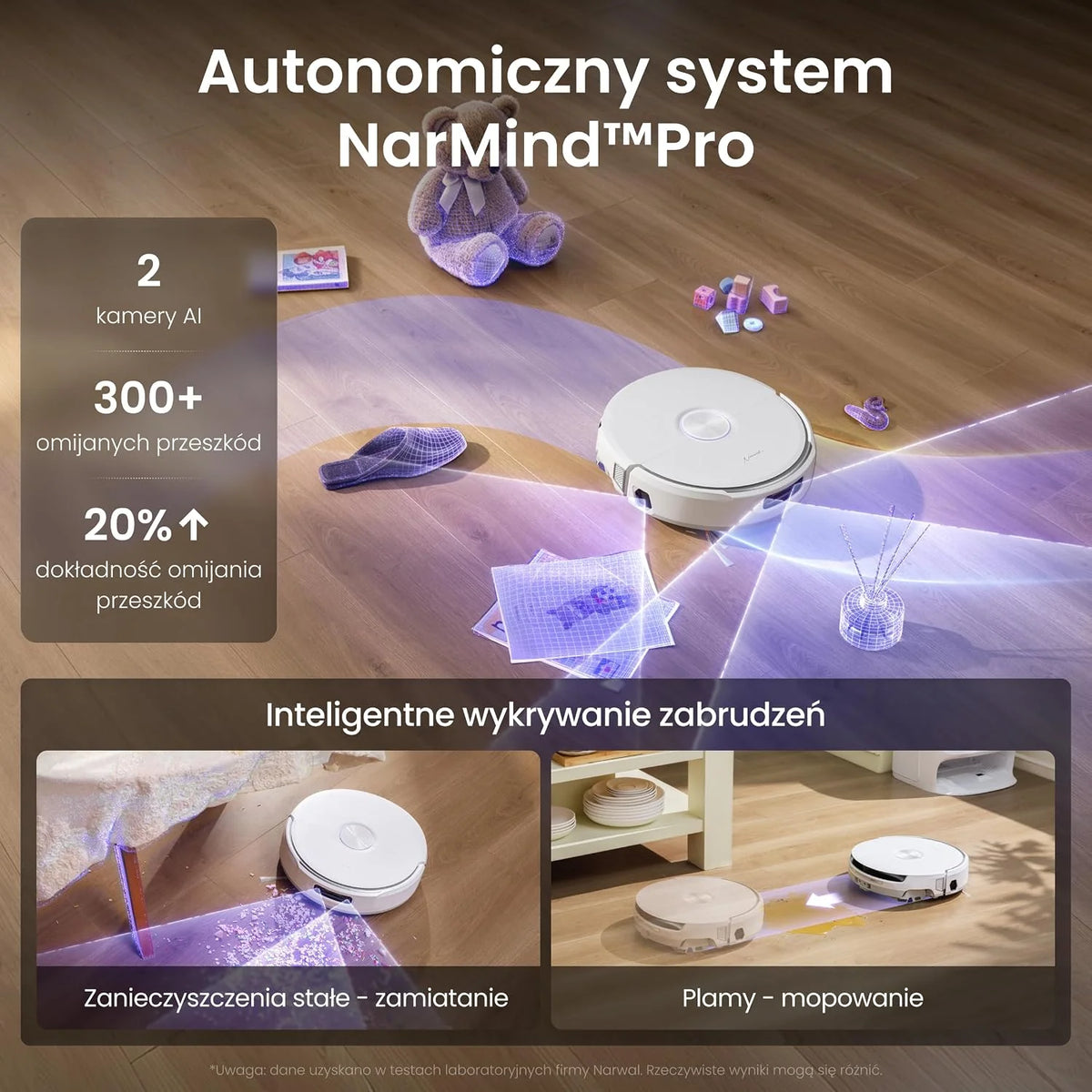 Narwal Freo 20 Robot Sprzątająco-Mopujący, Omijanie Przeszkód TwinAI