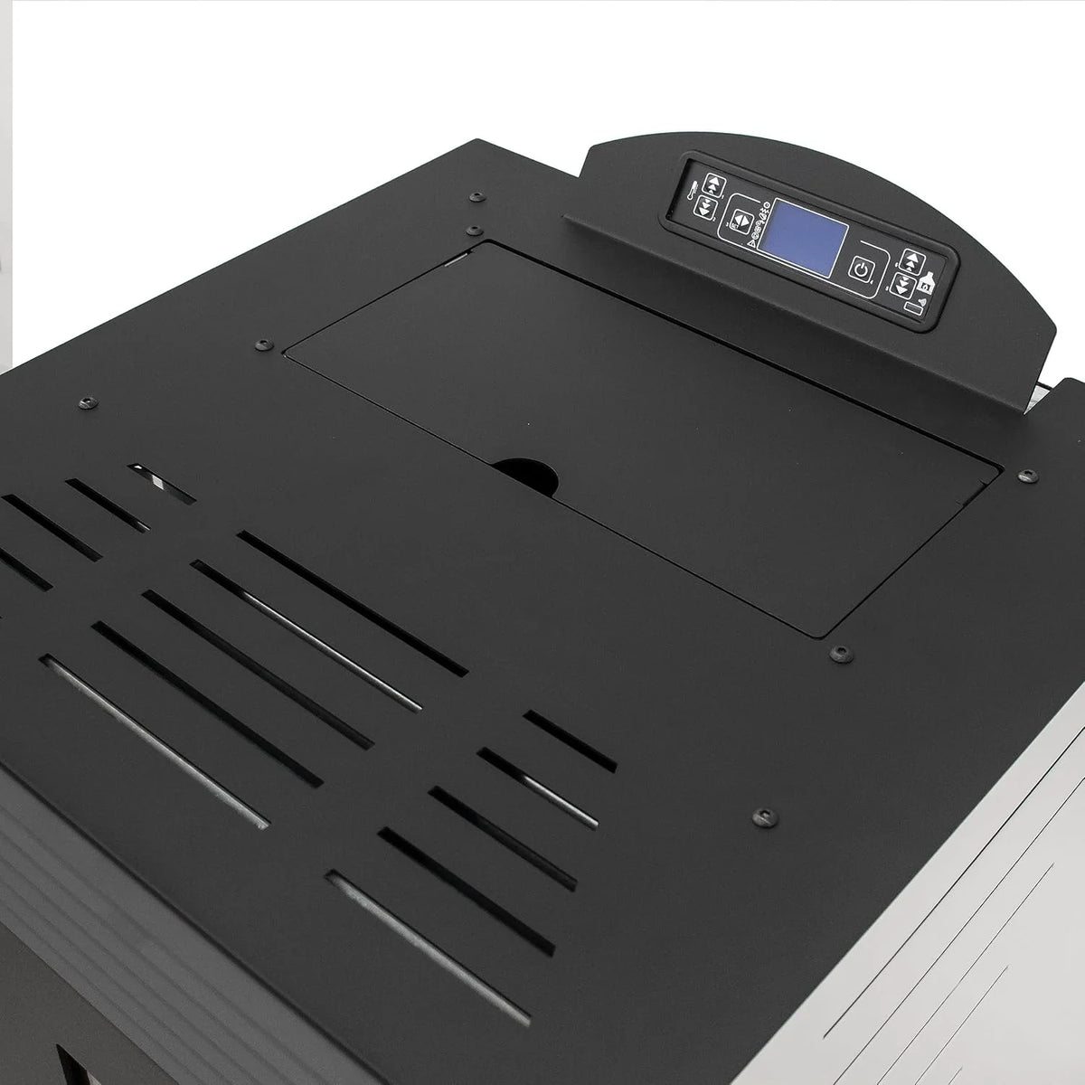 STUFE A PELLET ITALIA California 8 kW, wydajność, 91% ogrzewanie, 70 m², czas pracy 20 h, programowalny 5 prędkości i mocy, kompaktowa konstrukcja, 24 miesiące, biały