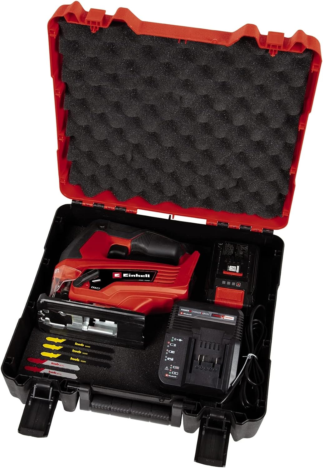 Einhell TC-JS 18 Li Piła Wyrzynarka, Czarny/Czerwony, 70 mm/10 mm/8 mm
