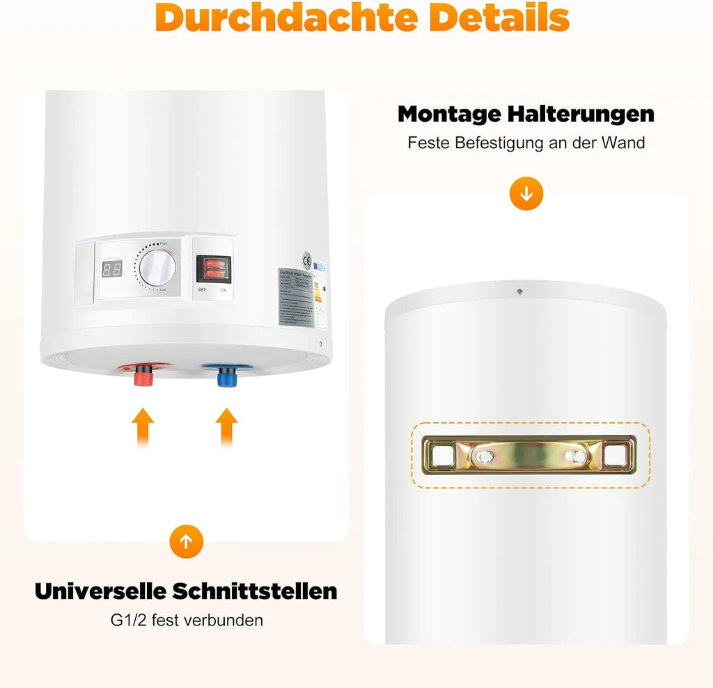 Elektryczny podgrzewacz wody, 80 l, elektryczny podgrzewacz wody, elektryczny podgrzewacz wody, wiszący na ścianie, bojler, podgrzewacz wody, urządzenie do podgrzewania wody z słuchawką prysznicową