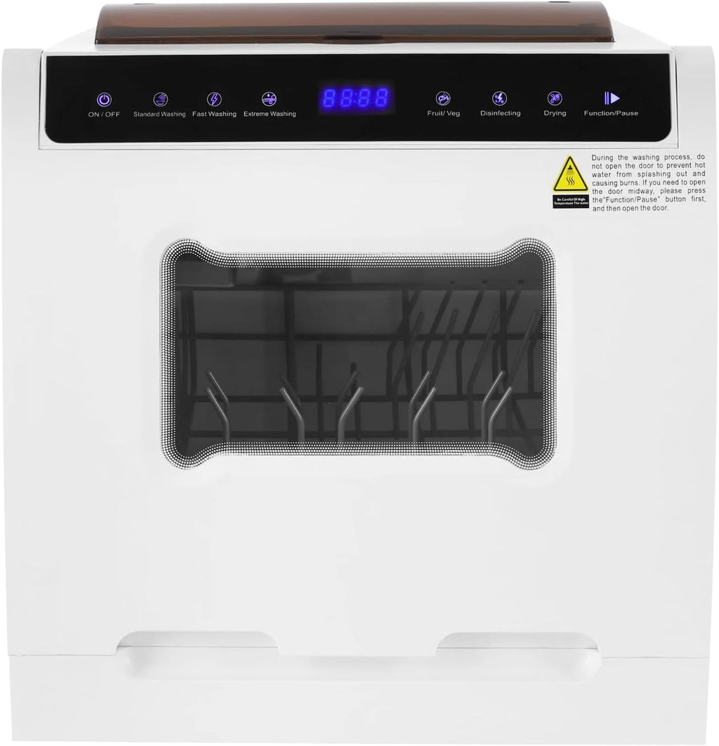 Wolnostojąca zmywarka 1100 W 52 dB zmywarka stołowa 220 V wielofunkcyjna obsługa ekranu dotykowego zmywarka 360° podwójne ramiona natryskowe wolnostojąca zmywarka stołowa 4-6 nakryć