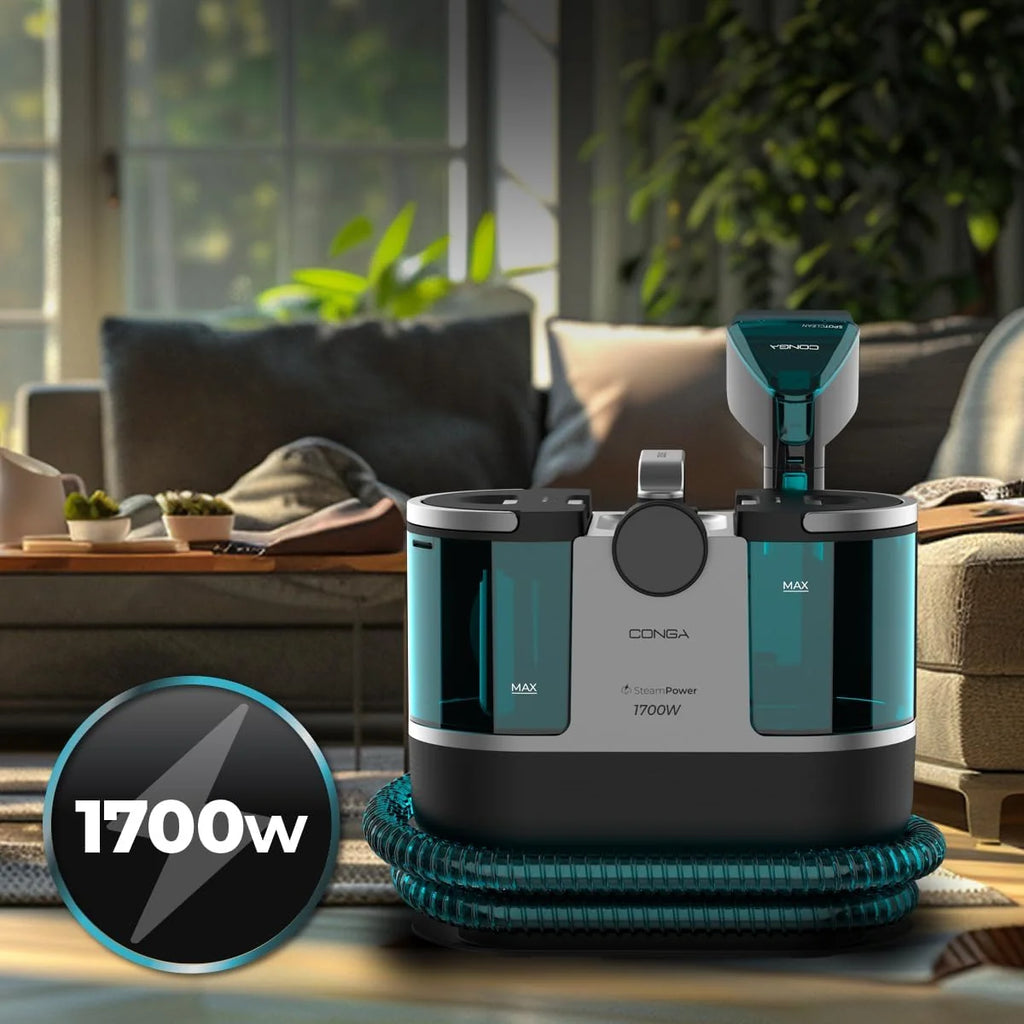 Cecotec Odkurzacz tapicerski z kablem - Conga 7000 Carpet&Spot Clean Steam XXL.1700 W. Czyszczenie 3 w 1. Zbiornik 1600 ml czysta woda i 950 ml brudna woda. Zasięg 7 m