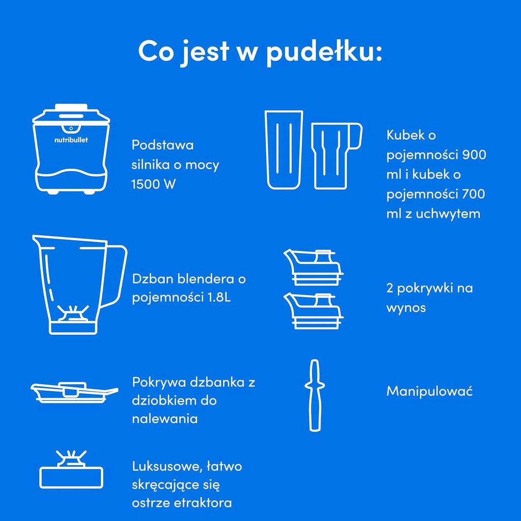 Nutribullet SmartSense Blender Combo NBF550DG z 5 zmiennymi prędkościami, funkcją pulsu, kubek 946 ml i 710 ml z uchwytem, inteligentny cykl automatyczny, pokrywa To-Go, 1500 W, czarny