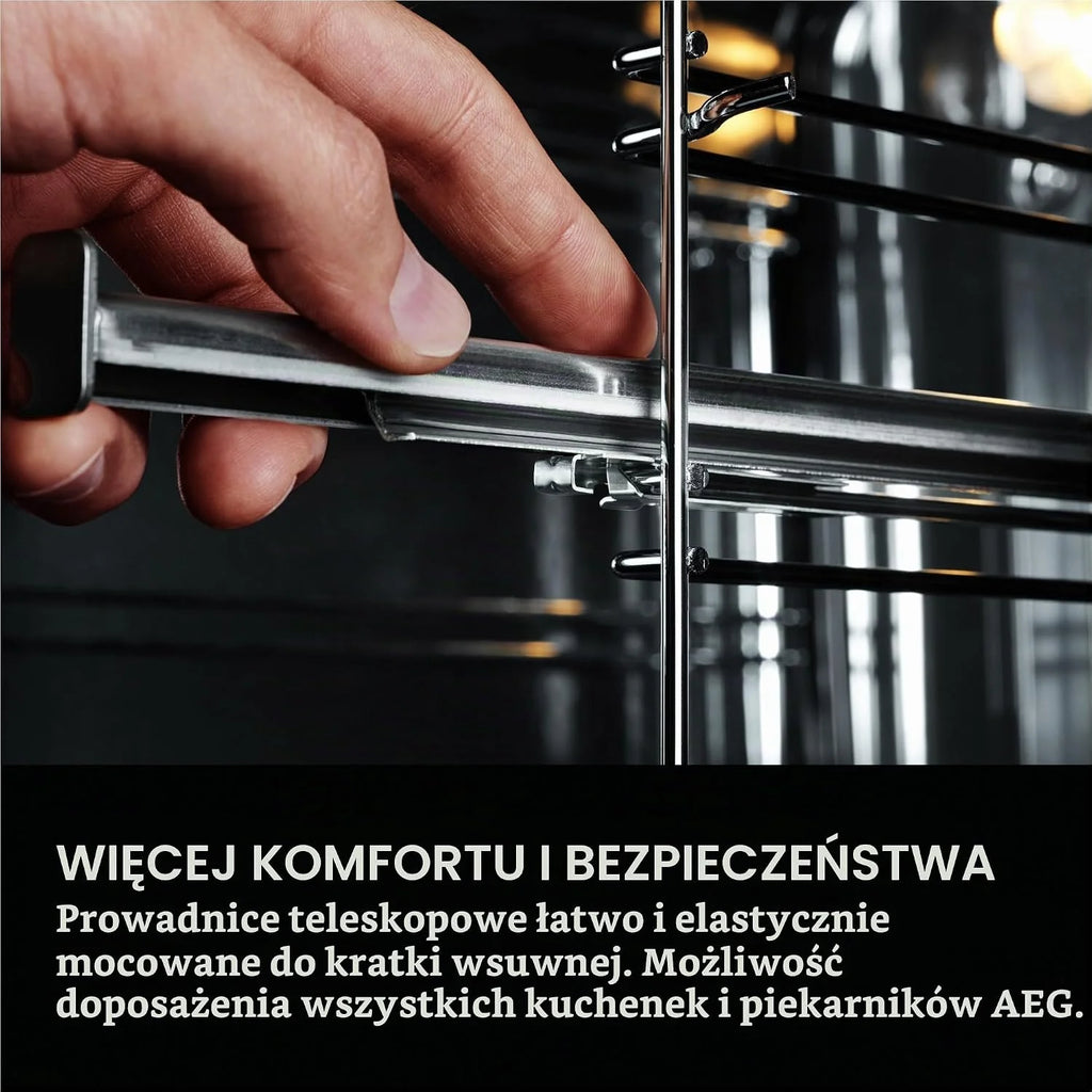 AEG Piekarnik do zabudowy/seria 5 pierścieniowe gorące powietrze: równomierne rezultaty gotowania na 3 poziomach/piroliza samooczyszczanie/45 programów automatycznych/wyświetlacz dotykowy LED/szybkie