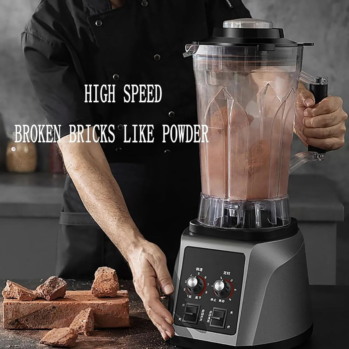 Blender Profesjonalny 2200W, Automatyczny Automat do Mleka Sojowego 6L z 8 Ostrzami i 9 Prędkościami - Wysokoobrotowy Blender 48000RPM do Koktajli Mlecznych, Soków, Kruszenia Lodu i Orzechów