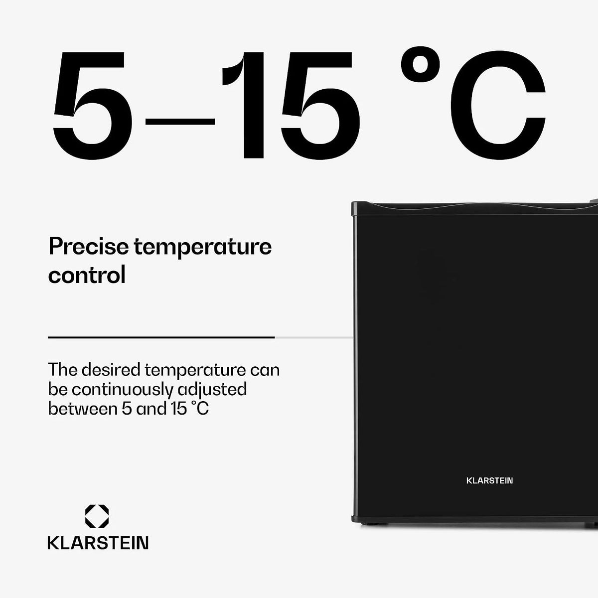 Klarstein Mini lodówka do pokoju, Mini lodówka 23L na napoje i kosmetyki, Mały minibar, mała i cicha, Regulowana półka, Mała na kosmetyki 5-15°C