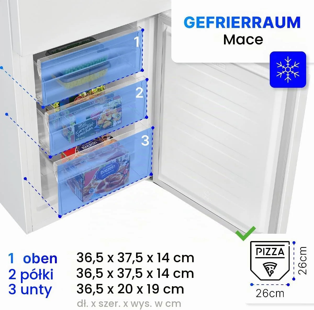 Bomann® Lodówko-zamrażarka, pojemność użytkowa 269 l – chłodzenie: 198 l | zamrażanie: 71 l, energooszczędna, cicha praca 39 dB, LED, wymienne zawiasy drzwiowe, wysokość: 180 x szerokość: 55 x