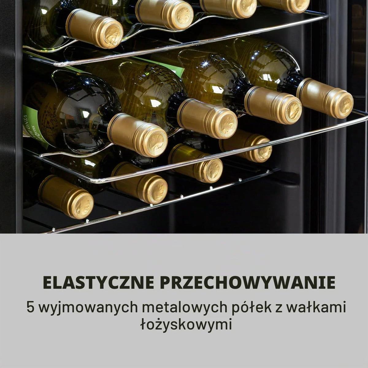 Klarstein Shiraz, chłodziarka do wina - mini lodówka, lodówka do wina, winiarka, kompaktowa chłodziarka na wino, przejrzysty dotykowy panel, led oświetlenie wnętrza, kolor czarny, wariant: 67l, 20 butelek