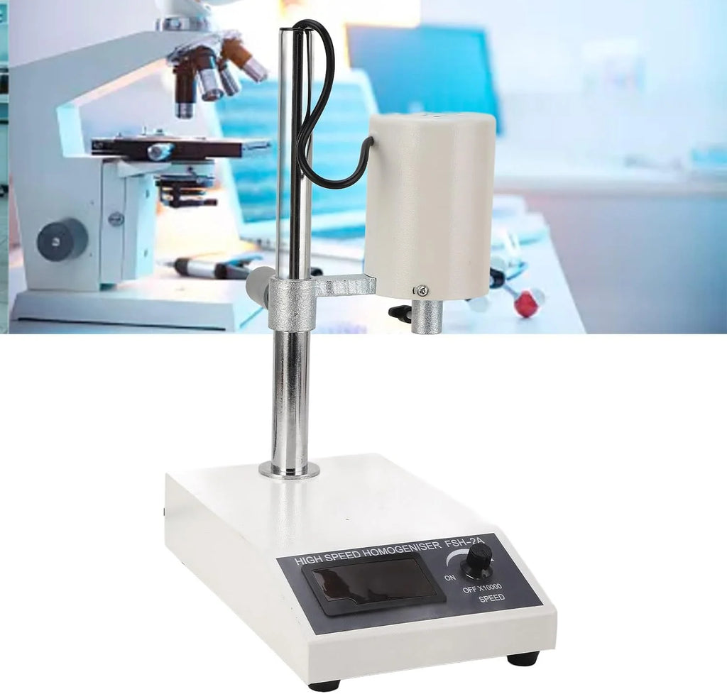 Homogenizator Wysokoobrotowy, Regulowany Homogenizator Wysokoobrotowy 8000‑22000 Obr/min Głowice Robocze FSH-2A z Akcesoriami do Blendera 5‑1000 Ml, Mieszadła (Wtyczka UE 220 V)