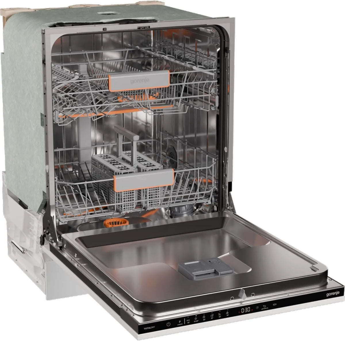 Gorenje GV642C65 zmywarka do naczyń/urządzenie do zabudowy z przodu nie wchodzi w zakres dostawy/Made in EU/60 szerokość/14 nakryć wymiarowych/6 programów/TotalDry/Total AquaStop/SpeedWash/Inox/EEK: C