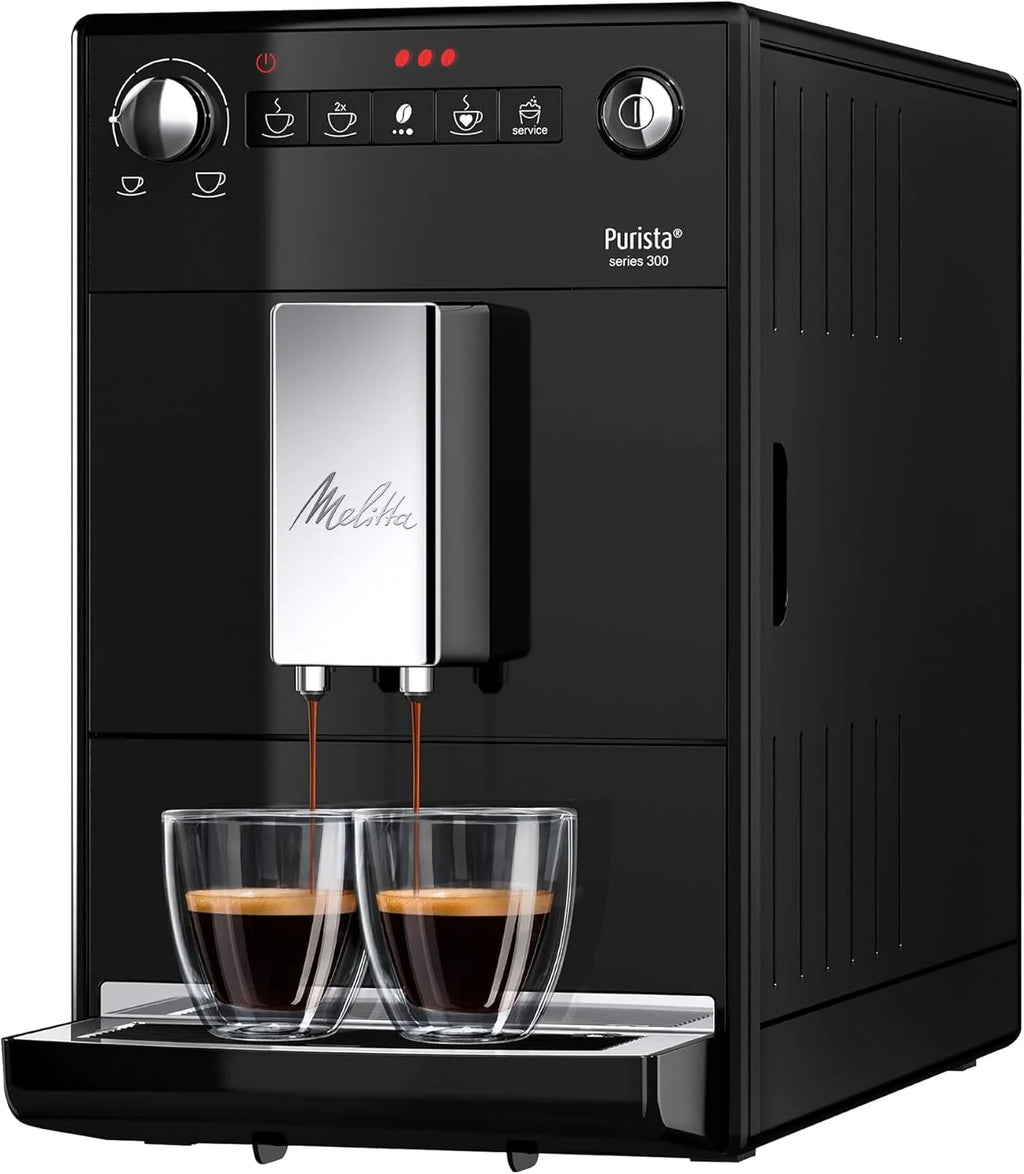 Melitta Purista - w pełni automatyczny ekspres do kawy z ulubioną funkcją kawy, z młynkiem i 3-stopniową regulacją mocy kawy, do kawy i espresso, czarny