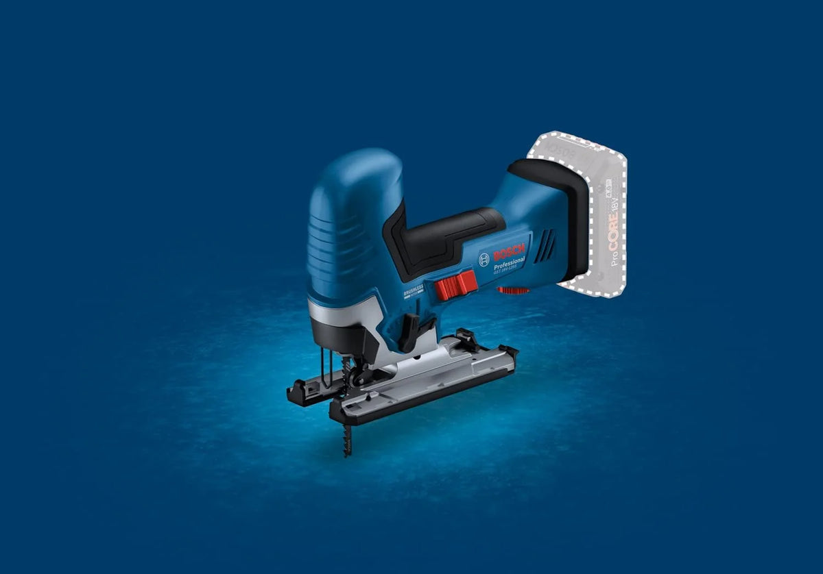 Bosch Professional Bezprzewodowa wyrzynarka systemu 18 V GST 18V-125 S (idealna do cięcia zakrzywionego i poprzecznego, uchwyt ostrza SDS, w zestawie 1 x ostrze wyrzynarki, zestaw do odsysania pyłu)