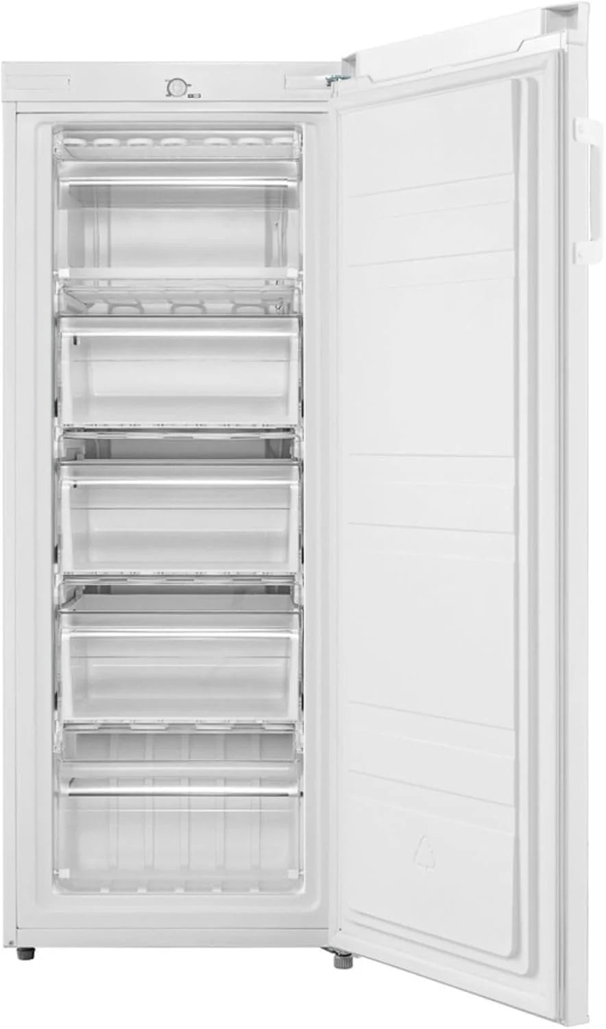 Edesa EZS-1412 WH zamrażarka statyczna wysokość 1,42 m zimna jednorodna regulacja mechaniczna temperatura 5 szuflad duża pojemność 160 l klamka dwustronna biała
