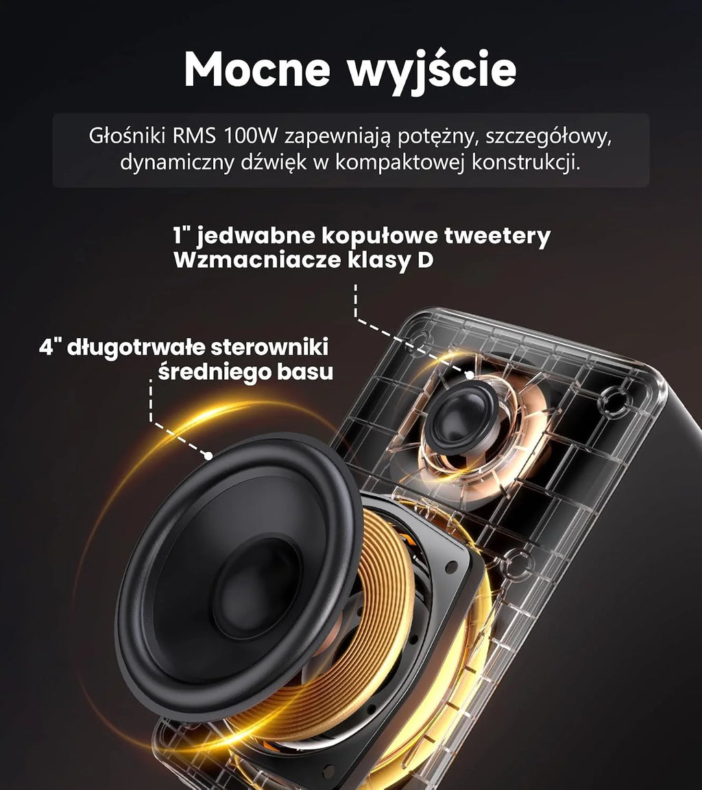 Edifier M90 Głośniki półkowe z 100W RMS i dźwiękiem Hi-Res LDAC，Biały