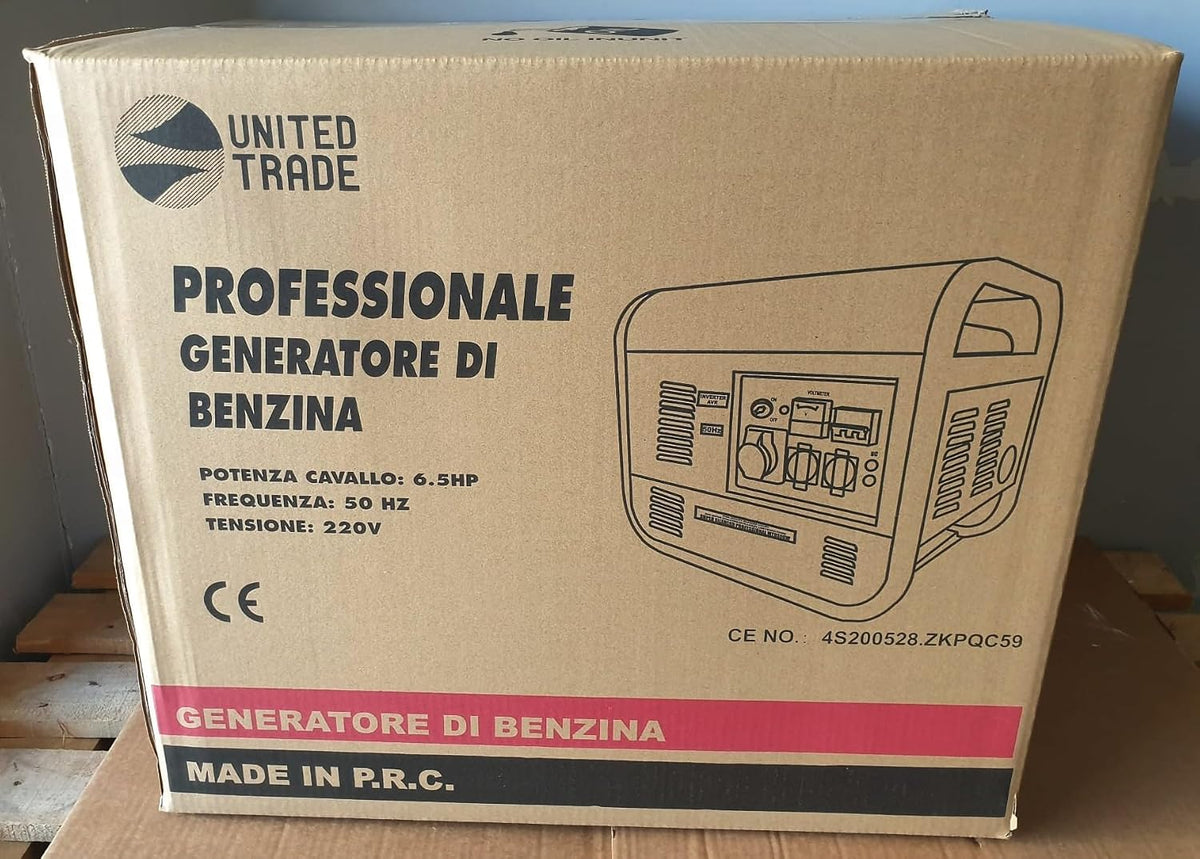 UNITED TRADE Generator wybuchowy / agregat prądotwórczy / generator prądu HP 6,5 rozrusznik elektryczny z kluczem i pilotem zdalnego sterowania - TRIFASE
