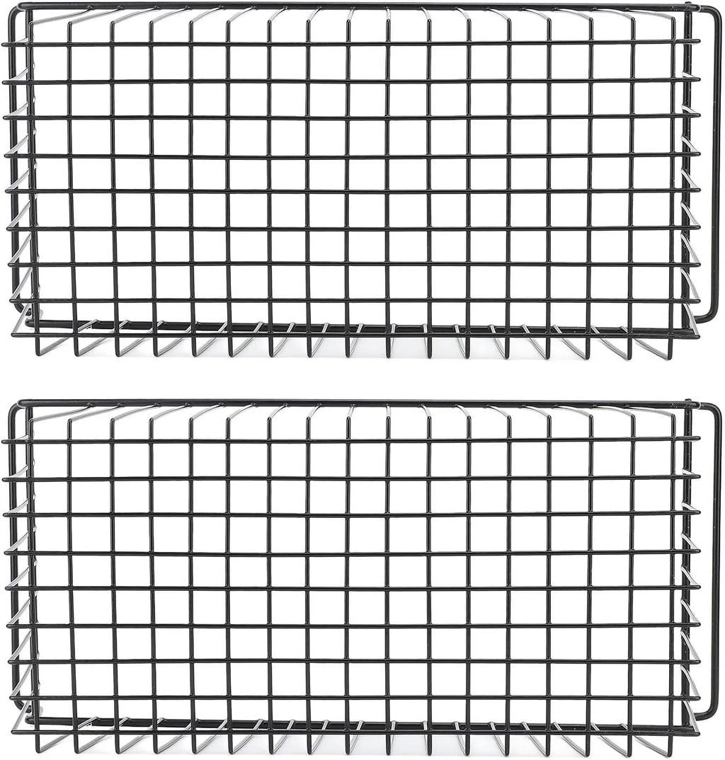 Mingzhe Pojemniki z zamrażarką skrzyniową Możliwość Układania w Stosy Czarny Głęboki Kosz do Przechowywania w Kuchni 2 szt. Drutu Metalowego (Dł. 70 cm x szer. 30 cm x wys. 27 (uchwyt 8,5)