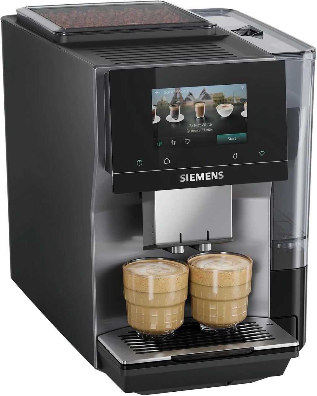 Siemens, automatyczny ekspres do kawy, EQ700 iAroma, wyświetlacz dotykowy, Cold Brew i Slow Brew, aplikacja Siemens Home Appliances, odcień morning haze, TP725E01