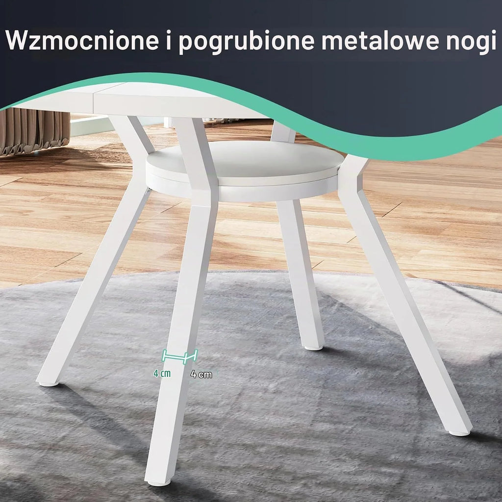 Tribesigns Okrągły stół do jadalni, 120 cm, duże stoły kuchenne dla 6-8 osób, nowoczesny styl z metalowymi nogami, do jadalni, kuchni, kawiarni (tylko stół)