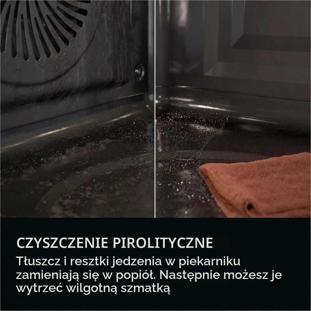 AEG Piekarnik do zabudowy/seria 5 pierścieniowe gorące powietrze: równomierne rezultaty gotowania na 3 poziomach/piroliza samooczyszczanie/45 programów automatycznych/wyświetlacz dotykowy LED/szybkie