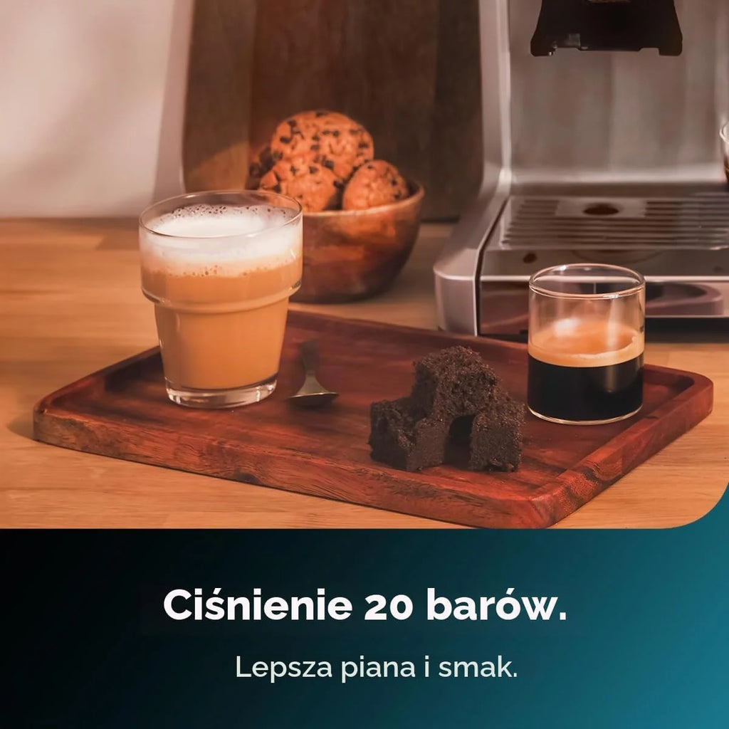 Cecotec Ekspres do kawy Express 20 barów Power Espresso 20 Barista, 2250 W, manometr, 2 Thermoblocks, regulowany parowiec, pojemnik na kawę ziarnistą i młynek z 20 poziomami