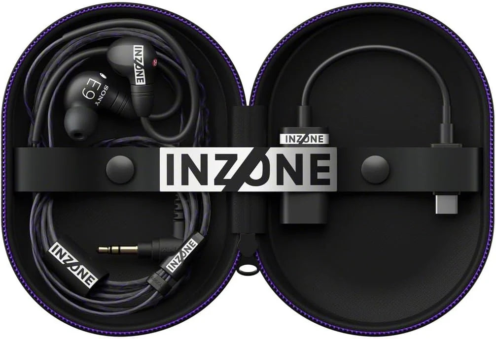 Sony INZONE E9 Słuchawki douszne gamingowe - dostrojone z Fnatic, lekkie, izolacja dźwięku, regulowany korektor, USB-C Audio Box, kabel 1,8 m, futerał, strumieniowanie z PC - czarne