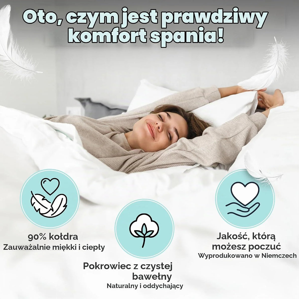 Made in Germany BEFA naturalna kołdra 135 x 200 cm, wykonana z 90% puchu i 10% pierza, kołdra zimowa, nadaje się dla alergików (nomite), certyfikat Öko-Tex 100 klasa 1, certyfikat Downpass